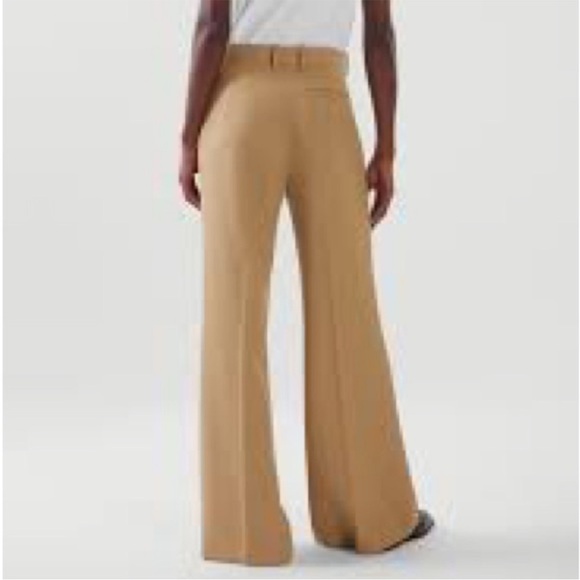 COS High Waisted Wide Leg Wool Trousers in Camel Sz 2 - Picture 2 of 11